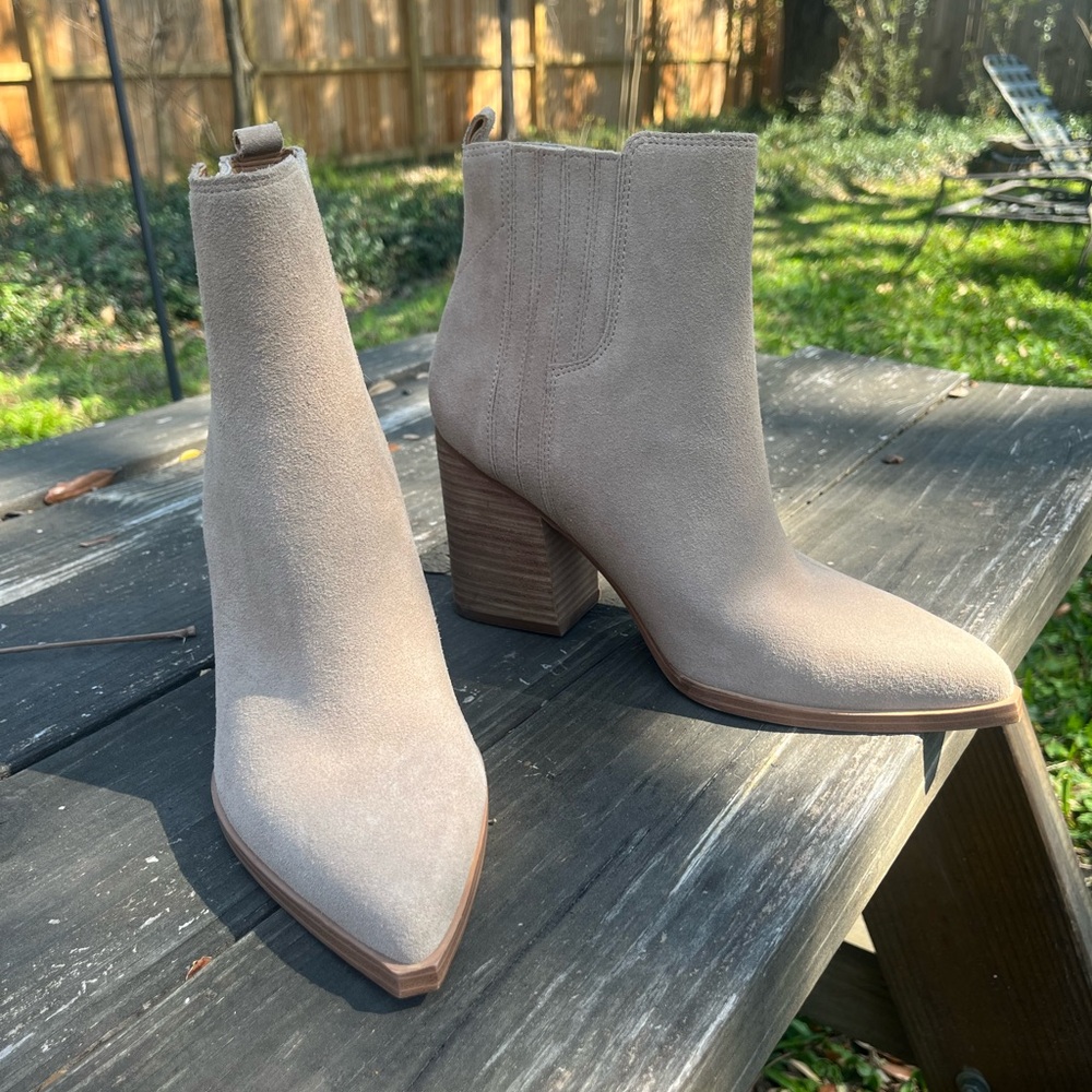 Marc Fisher Suede Tan Ankle Booties